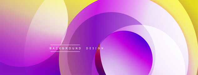 Poster - Abstract colorful layers create dynamic visual effect. Gradient hues blend, forming smooth transitions, modern design element.