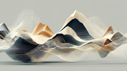 Poster - Abstract Wave Pattern of Mountain Range
