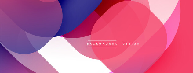 Aufkleber - Abstract fluid shapes overlap, creating vibrant color gradients. Modern design with pinks, purples, blues. Minimalist aesthetic.