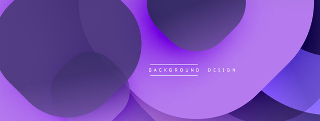 Aufkleber - Abstract purple layers create dynamic visual effect. Smooth gradients, overlapping shapes suggest depth, modern design.