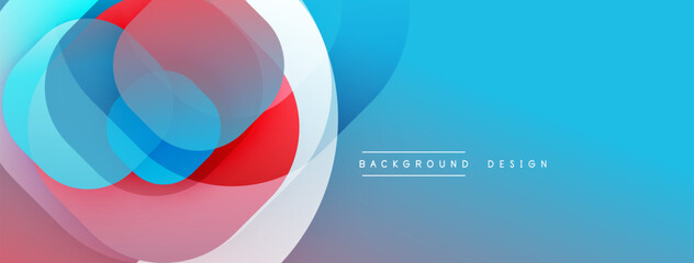 Aufkleber - Abstract fluid shapes, vibrant colors blend. Blue, red, white create dynamic composition. Modern design element for backgrounds.