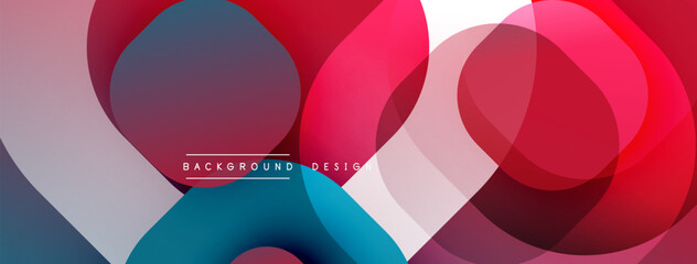 Aufkleber - Abstract colorful overlapping circles create dynamic background. Modern design features gradients, shapes, vibrant hues.