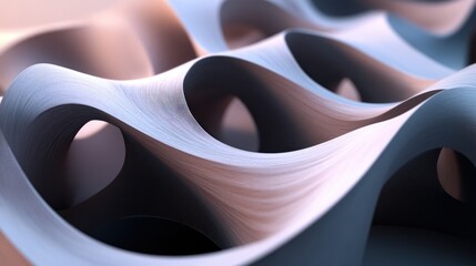 Wall Mural - abstract architectural design with flowing, curved surfaces.