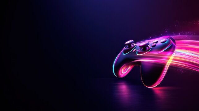 Video game controller neon lights