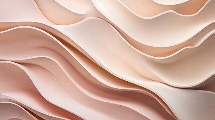 Wall Mural - Abstract design with flowing, light beige curves.