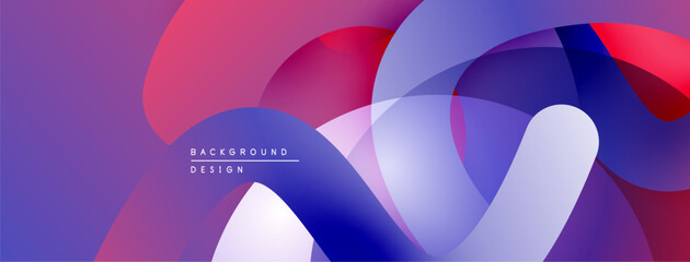 Leinwandbilder - Abstract fluid shapes, vibrant colors blend. Modern design, smooth gradients create dynamic composition. Purple, blue, red hues dominate.