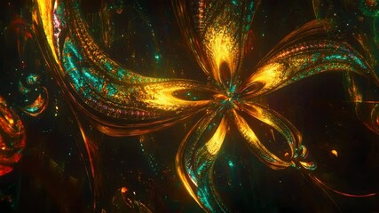 Poster - Stunning liquid flower creation with delicate petals and vibrant colors flowing in artistic display