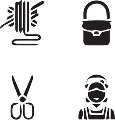 Poster - Vector icons collection:Craft, Tools, Sewing elements vector, set, pattern, isolated symbol.