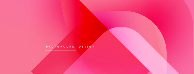 Leinwandbilder - Abstract pink background. Overlapping shapes create dynamic visual effect. Modern design elements present smooth gradients.