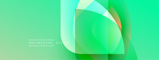 Leinwandbilder - Abstract green background. Overlapping shapes create dynamic visual effect. Modern design suitable for digital projects.
