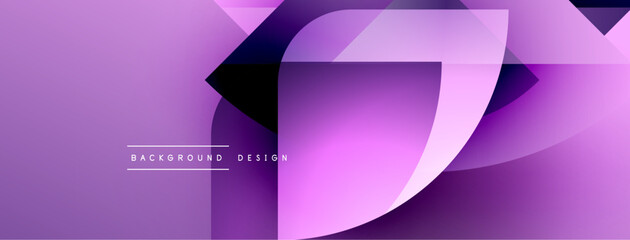 Leinwandbilder - Abstract purple design. Flowing shapes create dynamic, modern background. Gradient shades offer visual depth, smooth transitions.