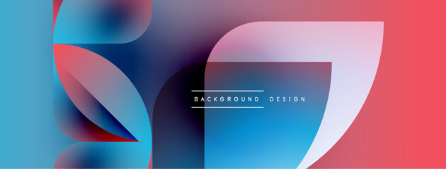 Leinwandbilder - Abstract colorful shapes overlap, creating dynamic gradient effect. Modern design elements suggest fluidity, innovation. Background features text labels.
