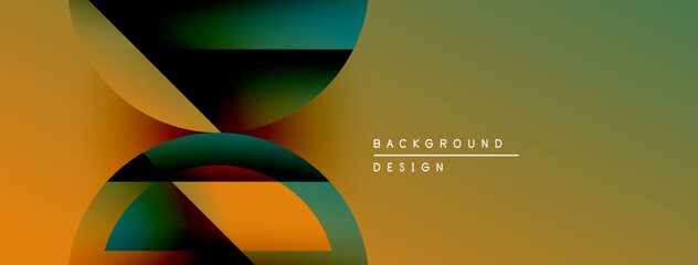 Aufkleber - Abstract design features overlapping colorful circles. Gradient shades create dynamic visual effect. Minimalist style, modern aesthetic.