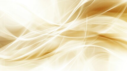 Wall Mural - Abstract design with flowing golden lines and white highlights.