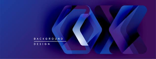 Aufkleber - Abstract blue gradient layers create dynamic visual effect. Modern design suitable for backgrounds, banners, presentations.