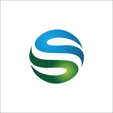 circle S initials logo abstract vector elements