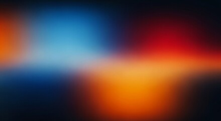 Wall Mural - softly blended colorful abstract backdrop with a serene blue and fiery red-orange gradient, perfect 