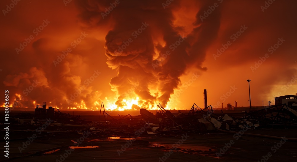 Massive Industrial Fire Devastating Blaze Engulfs Refinery, Creates ...