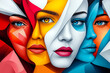 © Digi - A group of three women's faces with different colored faces