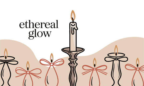 Modern vector illustration featuring a collection of elegant candle holders, easily editable and scalable.