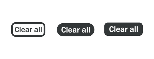 Poster - clear all button icon set. clear all button symbol set. clear all button for website design, app, ui, notification bar and others. clear all png and vector illustration on transparent
