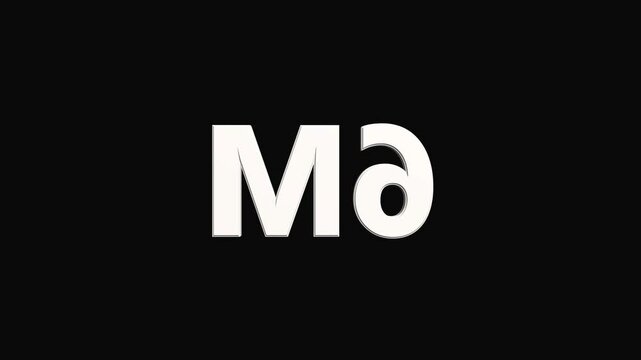 Neon number 6M with black color  Background Loop Animation. 3d animation seamless loop. Number one 3d animation seamless loop on black color background.
