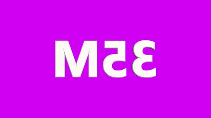 Fototapete -  Birthday And Anniversary Celebration neon number 
 35M with pink color  Background Loop Animation. 3d animation seamless loop. Number 35M, 3d animation seamless loop on red color background.