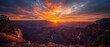 © Aneesa - A Sweeping, Panoramic View of the Grand Canyon at Sunrise, with Layers of Glowing Orange and Purple Rock