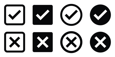Poster - green tick mark. red cross mark icons. yes and no buttons. do and don't button. checkmark and crossmark button.