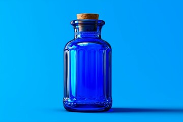 Poster - mockup of medical health medicine bottle with blue background
