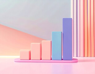 Poster - Business growth chart modern office graphic design minimalist eye-level data visualization