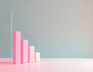 Poster - Analyzing business growth trends through colorful bar graphs in a minimalist workspace