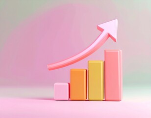 Poster - Business growth chart digital presentation infographic minimalist environment creative viewpoint progress concept