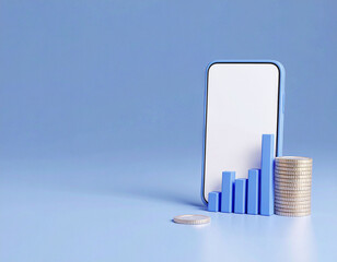 Poster - Analyzing financial growth through mobile technology data visualization business office digital environment analytical view