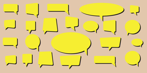 Poster - set of comic speech bubbles. Speech bubble, speech balloon, chat bubble art icon for apps and websites. Set of speech bubble, comic sticker, chat box icon. 