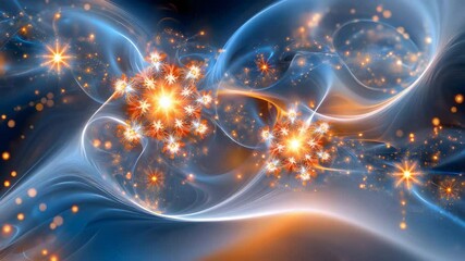 Fototapete - Vibrant blue and orange abstract background with fluid shapes and dynamic color blends for design use