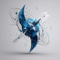 Poster - Abstract Sci-Fi Element with Geometric Forms and Lines