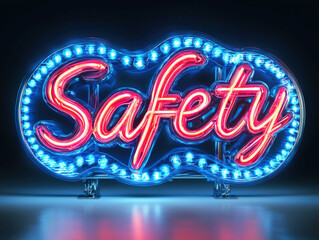 Wall Mural - eye safety 3d text