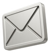 © OMD - Silver metallic envelope icon with an embossed design on transparent background.