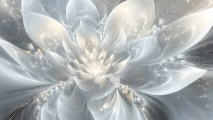 Poster - Stunning white flower with sparkling details against a dramatic black background in perfect focus