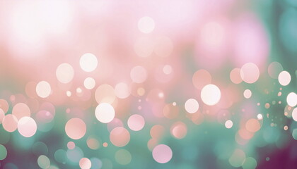 Aufkleber - Soft pink and green bokeh lights create a dreamy and whical background.
