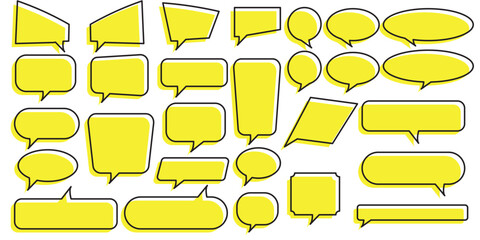 Poster - Speech Bubbles set. Speech bubbles blank isolated on white background. speech bubble comic signs.  Speech bubble balloon shapes collection. Speech bubble in a flat design. 