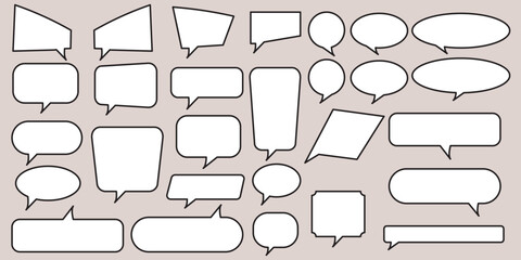Poster - Speech Bubbles set. Speech bubbles blank isolated on white background. speech bubble comic signs.  Speech bubble balloon shapes collection. Speech bubble in a flat design. 