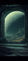 Wall Mural - Alien Landscape View from Space Station