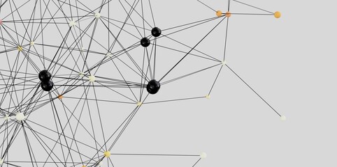 Aufkleber - Complex network visualization.  Nodes and connections. Technology, data, communication.