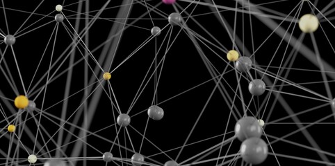 Poster - Stock photo of an abstract network, showing interconnected nodes and lines.