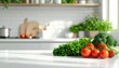 © DZIKRA  - Bright kitchen counter with fresh produce against a tiled background