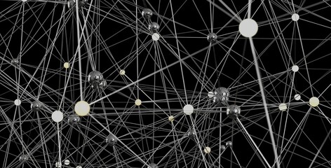 Poster - 3D render of a complex network.  Ideal for technology, connection, and global concepts.