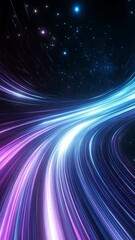 Fototapete - a purple and blue spiral with stars in the background. the spiral is very long and has a lot of deta