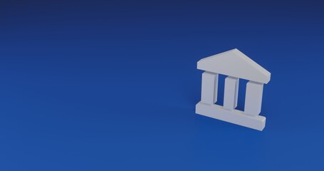 Poster - Isolated realistic white bank symbol with shadow. Located on the right side of the scene. 3d illustration on transparent background